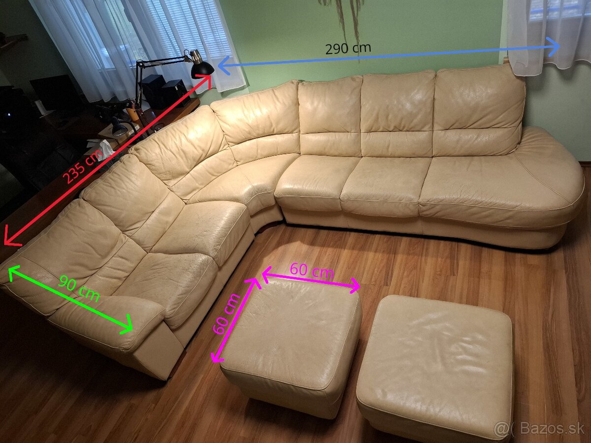 Kožená sedačka veľká