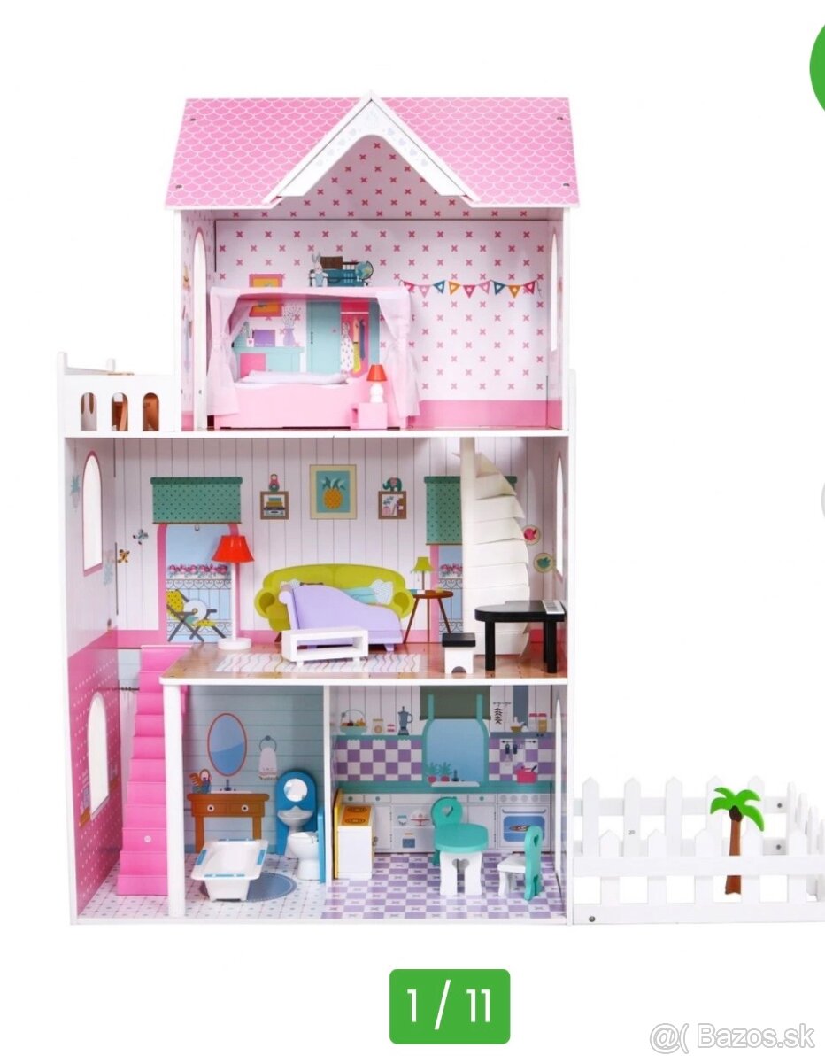 dreveny poschodovy domcek uplne novy zabaleny