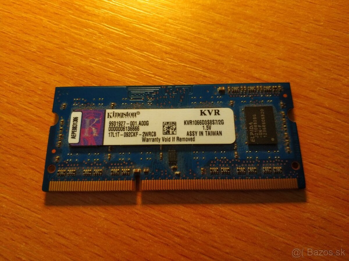 Kingston SODIMM DDR3 2GB