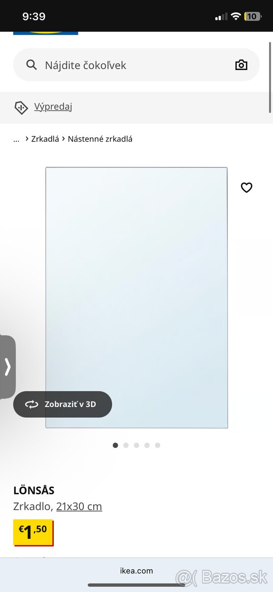 Zrkadla Ikea Lonsas 21x30cm
