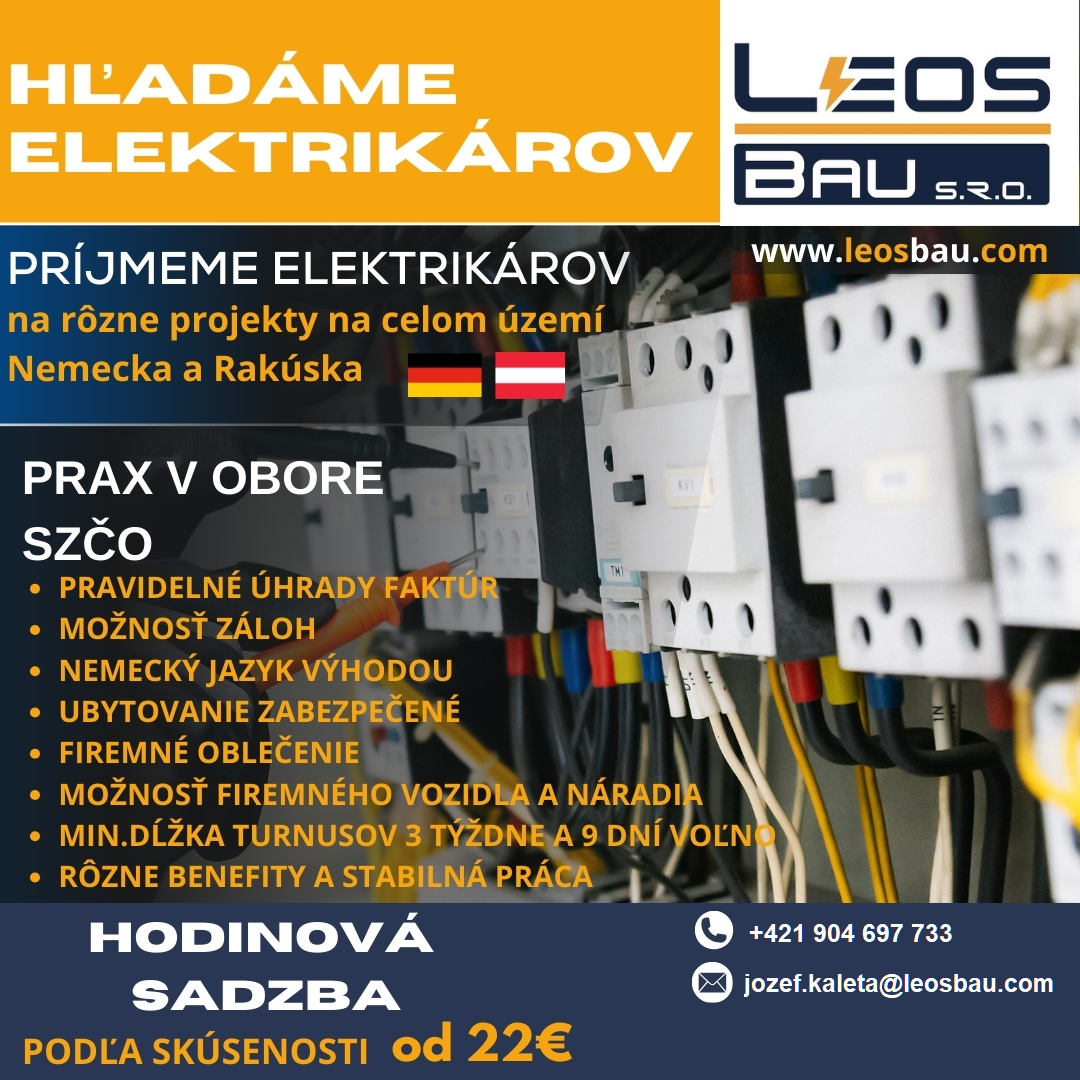 HĽADÁME ELEKTRIKÁROV