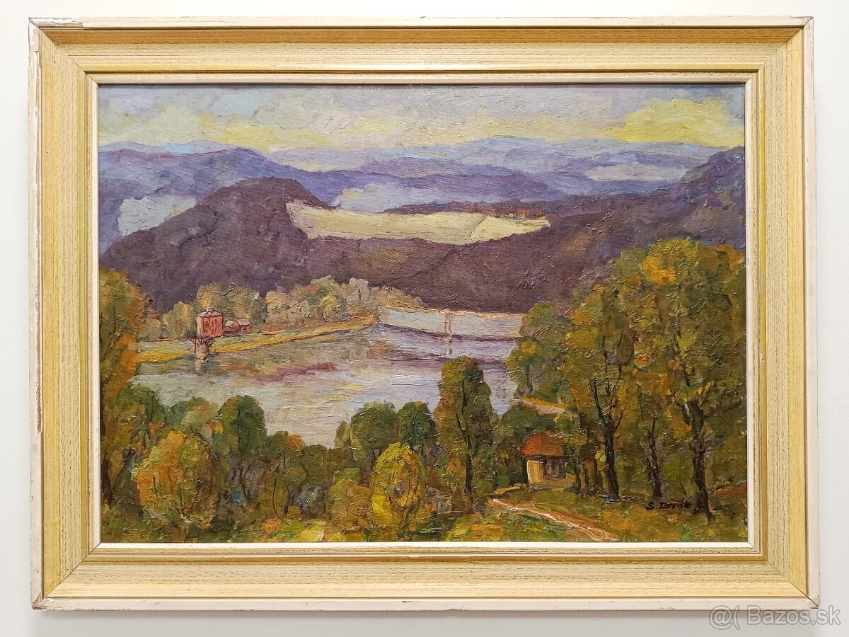 Obraz S. Novák, horská Přehrada, olej plátno 60x80