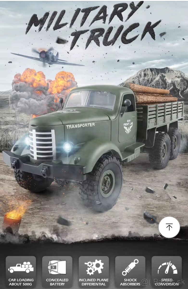 RC Military Truck Zil JJRC 1/16 6WD zelený