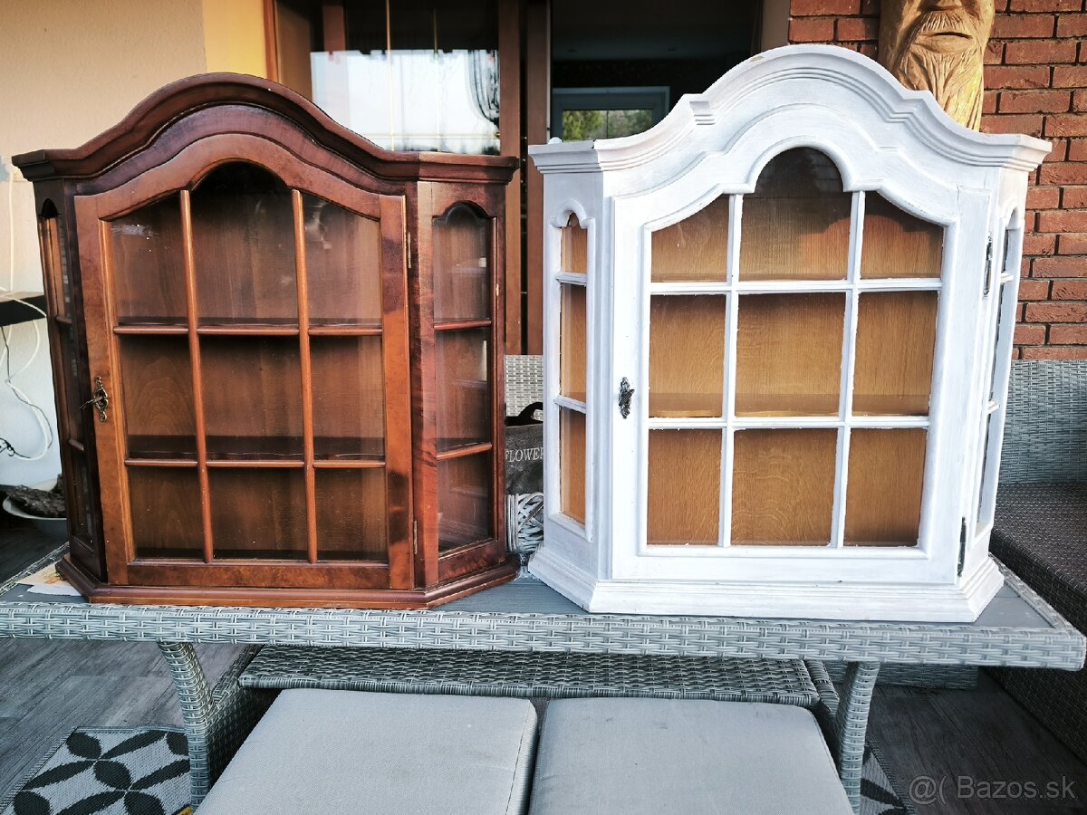 Nástenné vitríny v rustikálnom štýle – 2 ks