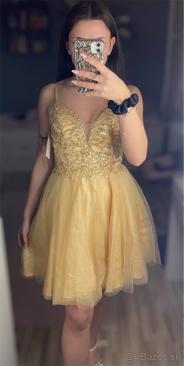 Zlaté šaty, veľ. S, s vysačkou