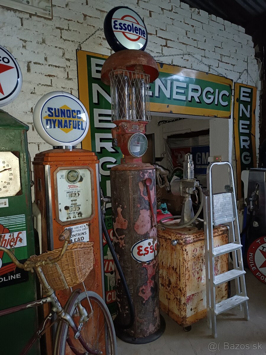 Starý benzínový stojan Esso 1932, původní, rare