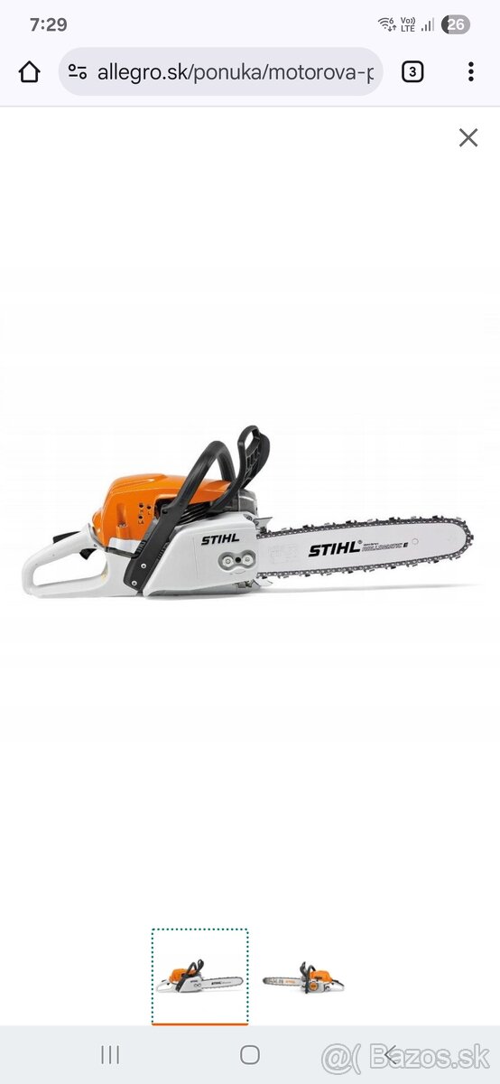 Motorová píla STIHL MS 291, Lišta 37cm, Objem 55,5cm3, Výkon