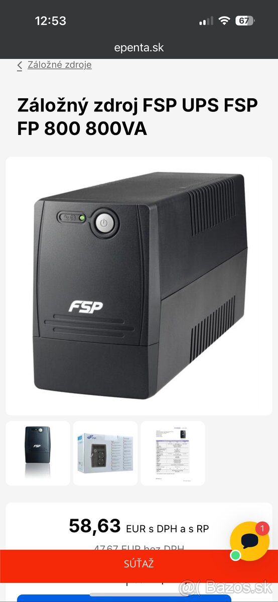fsp800 záložný zdroj