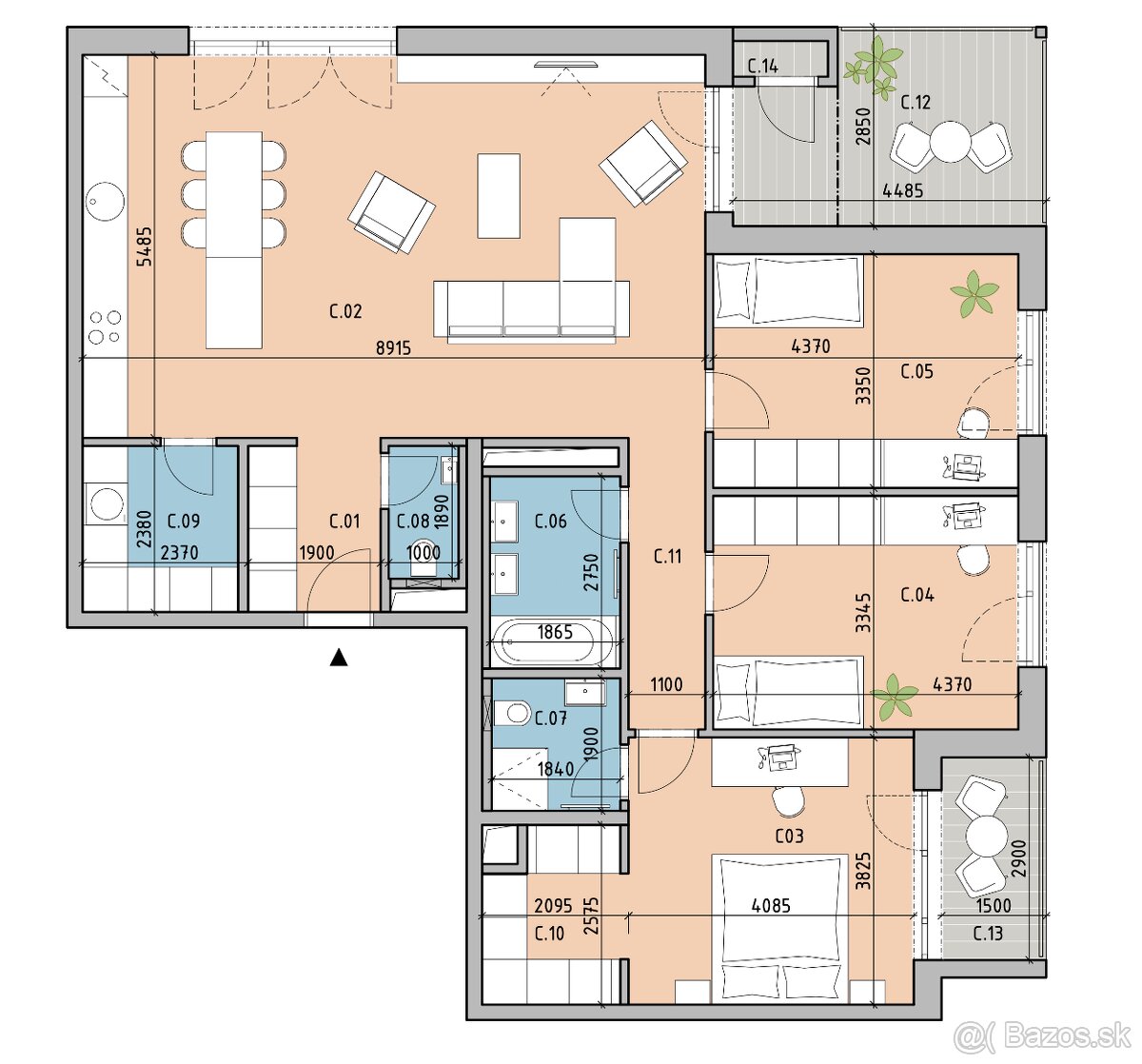 Prenájom 4i-izbový byt časť Bory 143m2