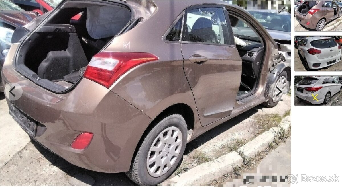 Hyundai i30 1.6 CRDI 2012 predám MOTOR D4FB, DVERE, BLATNÍK,