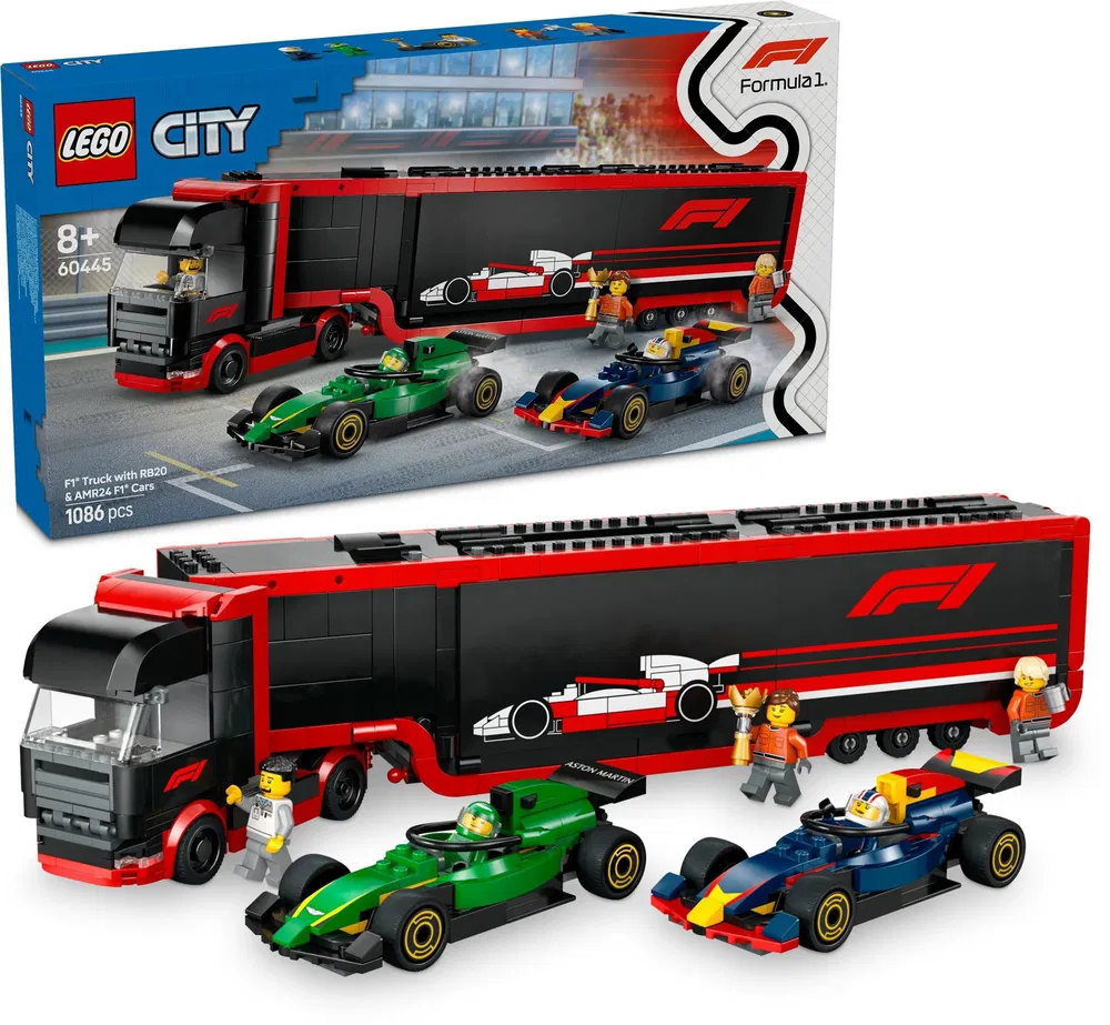 LEGO® City 60445 Kamión F1® s autami RB20 a AMR24F1®