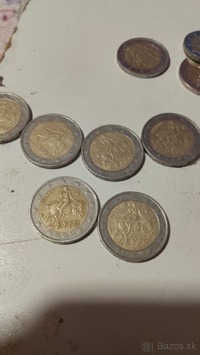 Vzacna minca Predam 2euro mince Grecko 2002 /S/Mam 8kusov