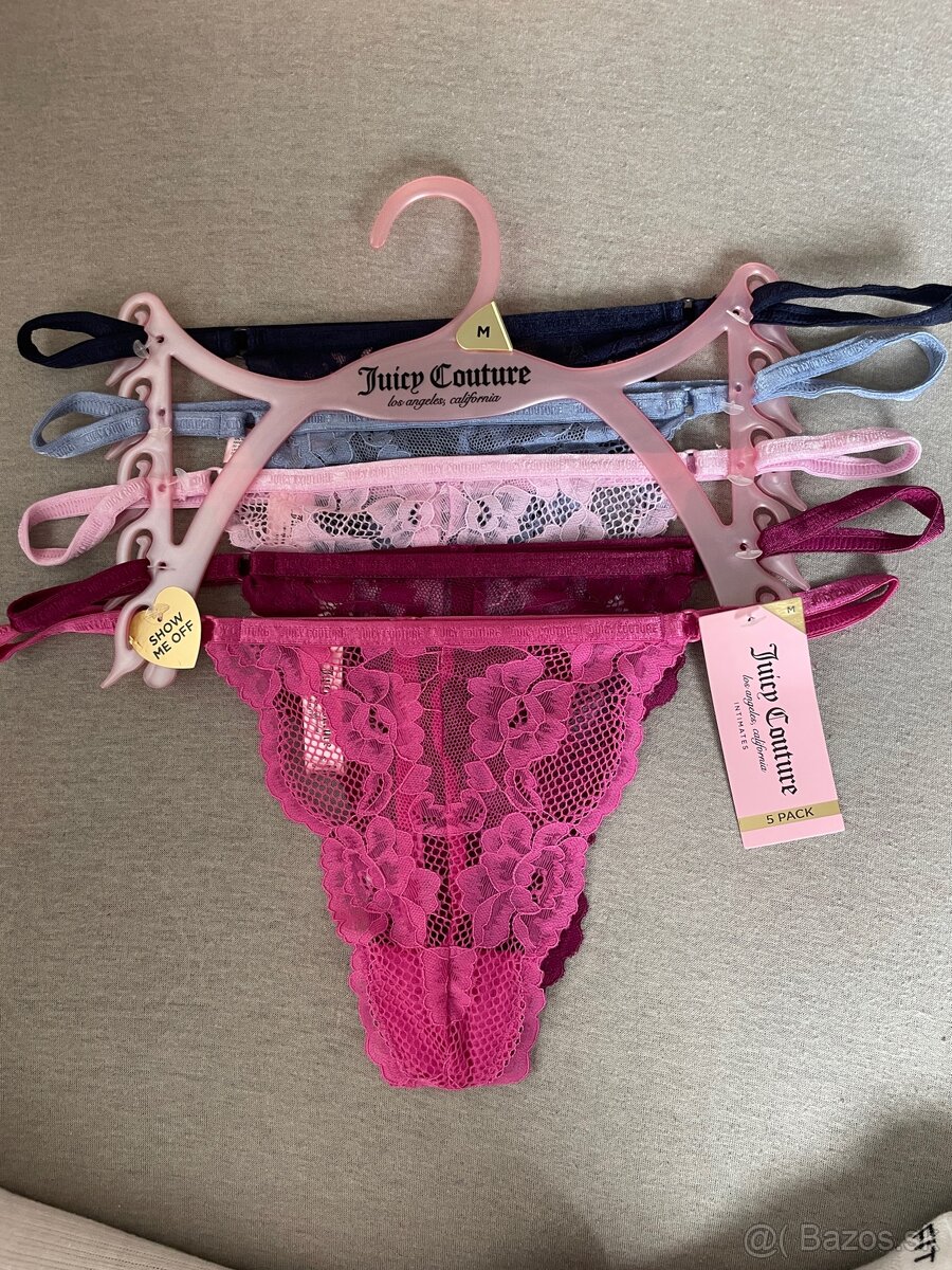 Juicy Couture čipkované tangá 5-pack M