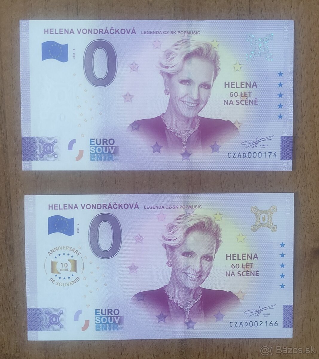 0 eur bankovky Vondráčková SK a CZ
