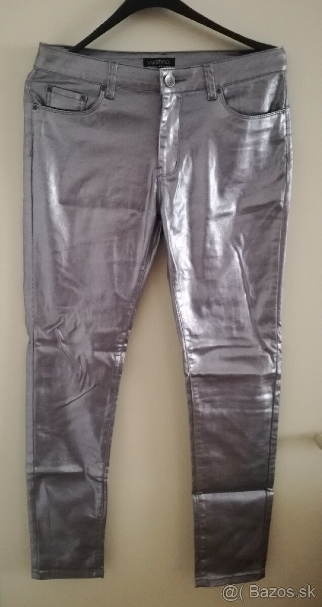 VESTINO pánske strieborné extravagantné nohavice vel.44