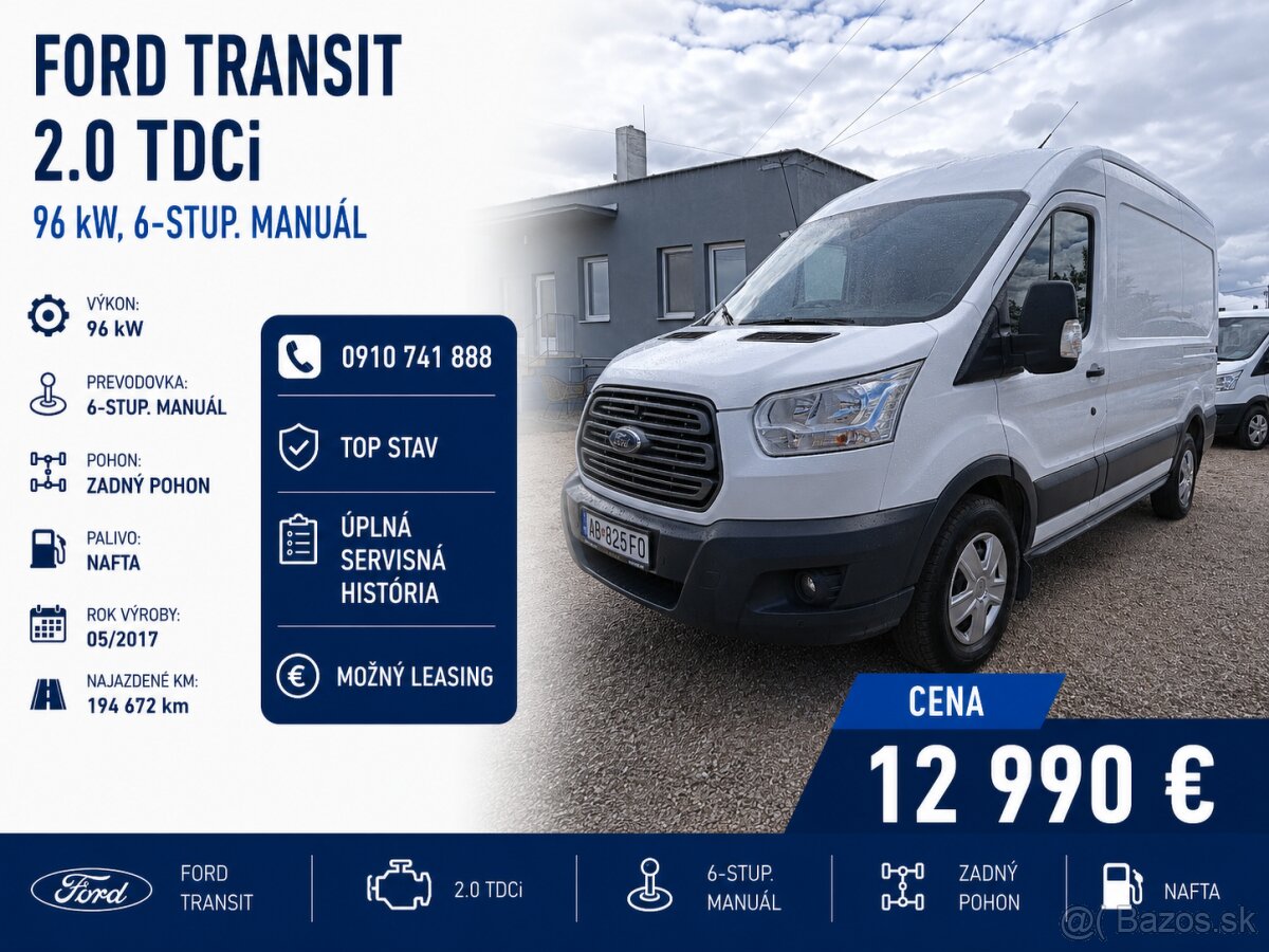 Ford Transit 2.0 TDCi L2H2, 96kW