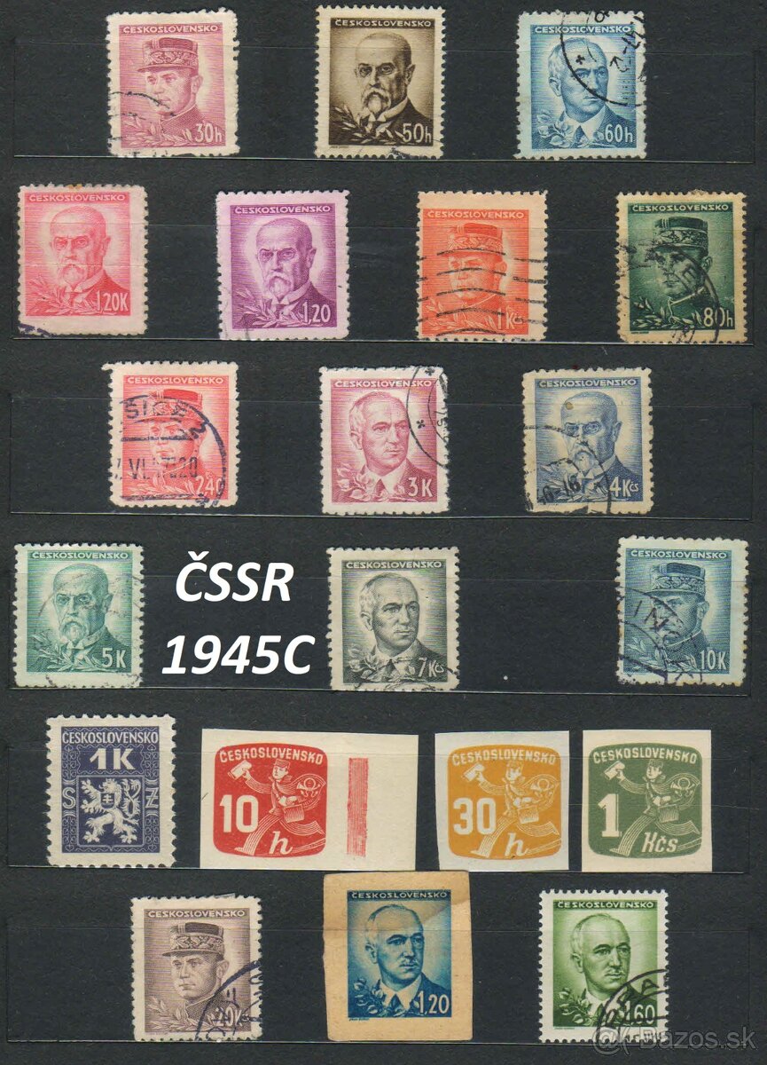 Poštové známky, filatelia: ČSSR 1945-1962