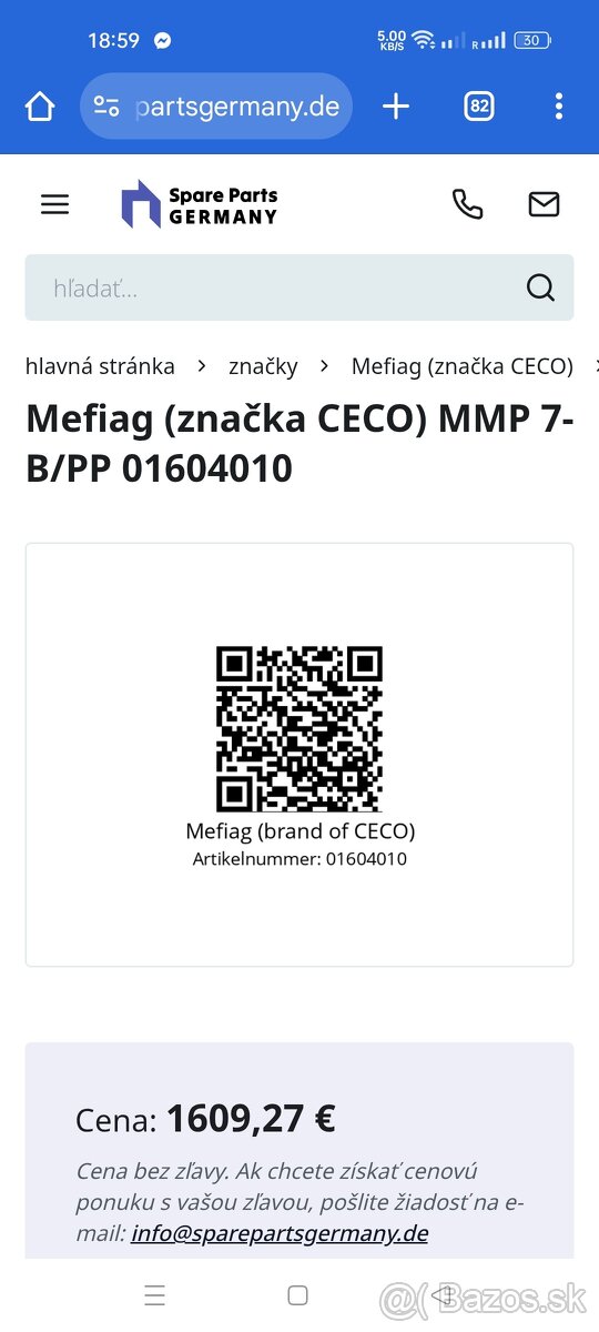 Priemyselné čerpadlo Mefiag ( značka CECO