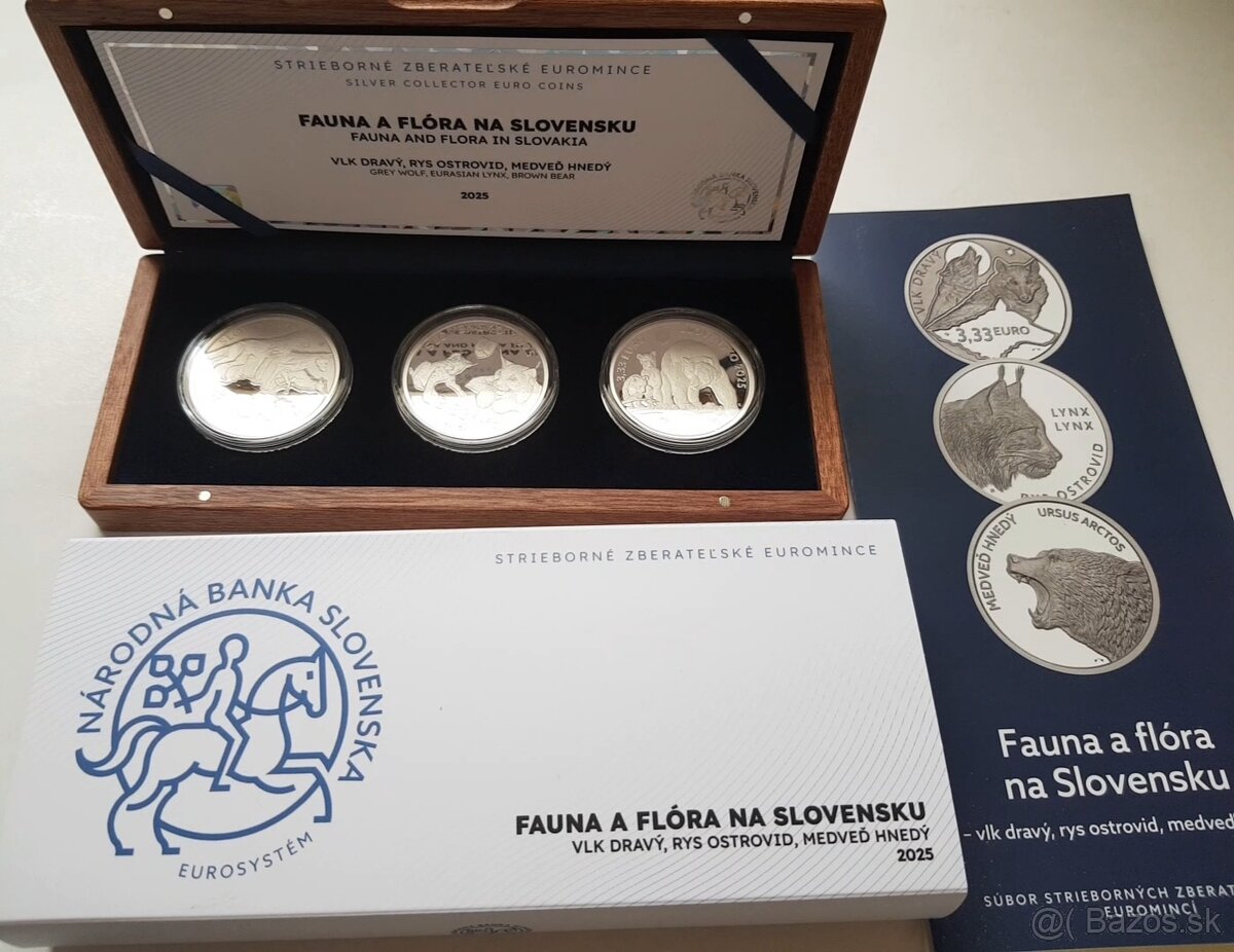 Proof Ag mince - Fauna a flóra na Slovensku - 3x 3,33 Eur