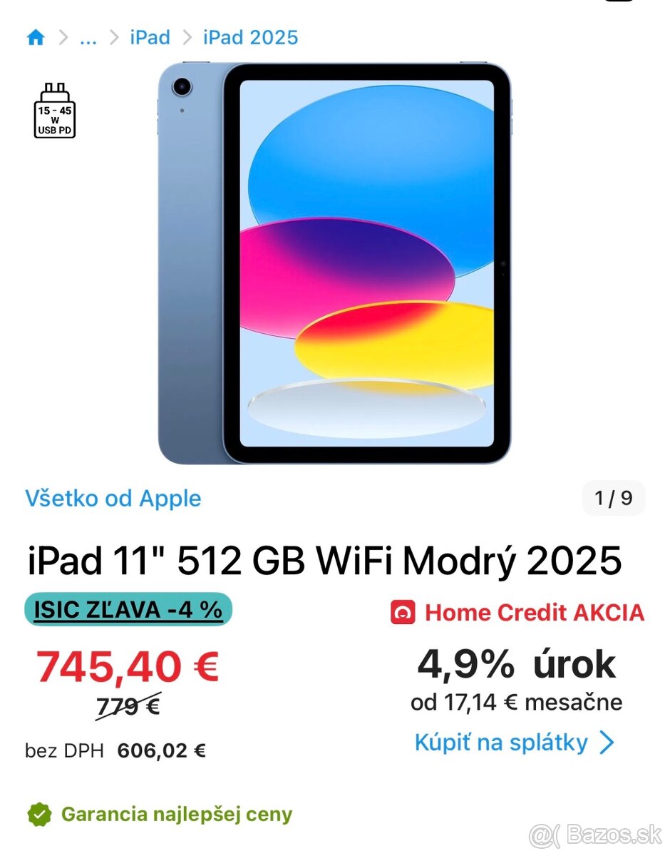 iPad 11 512gb modry