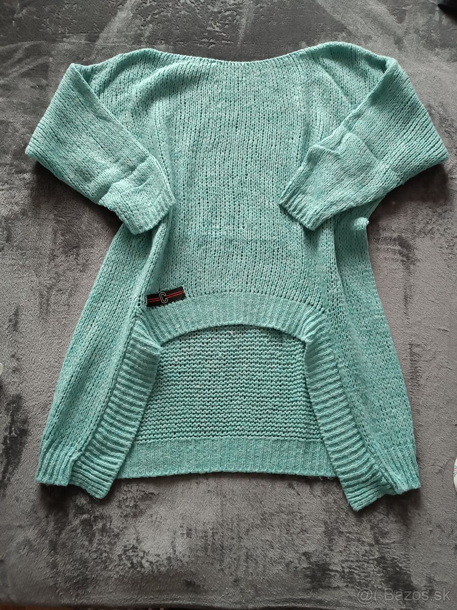 Mentolový svetrík predĺžený - Uni