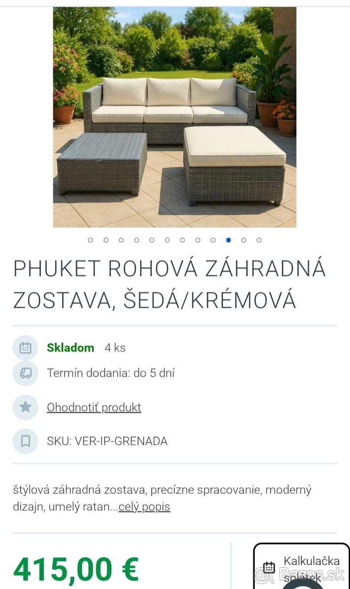 Záhradné sedenie