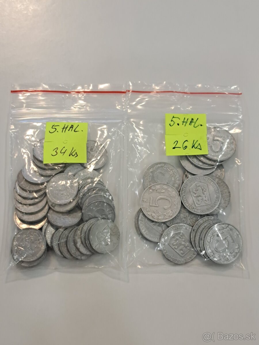 Mince 5,10,20,50, halierov