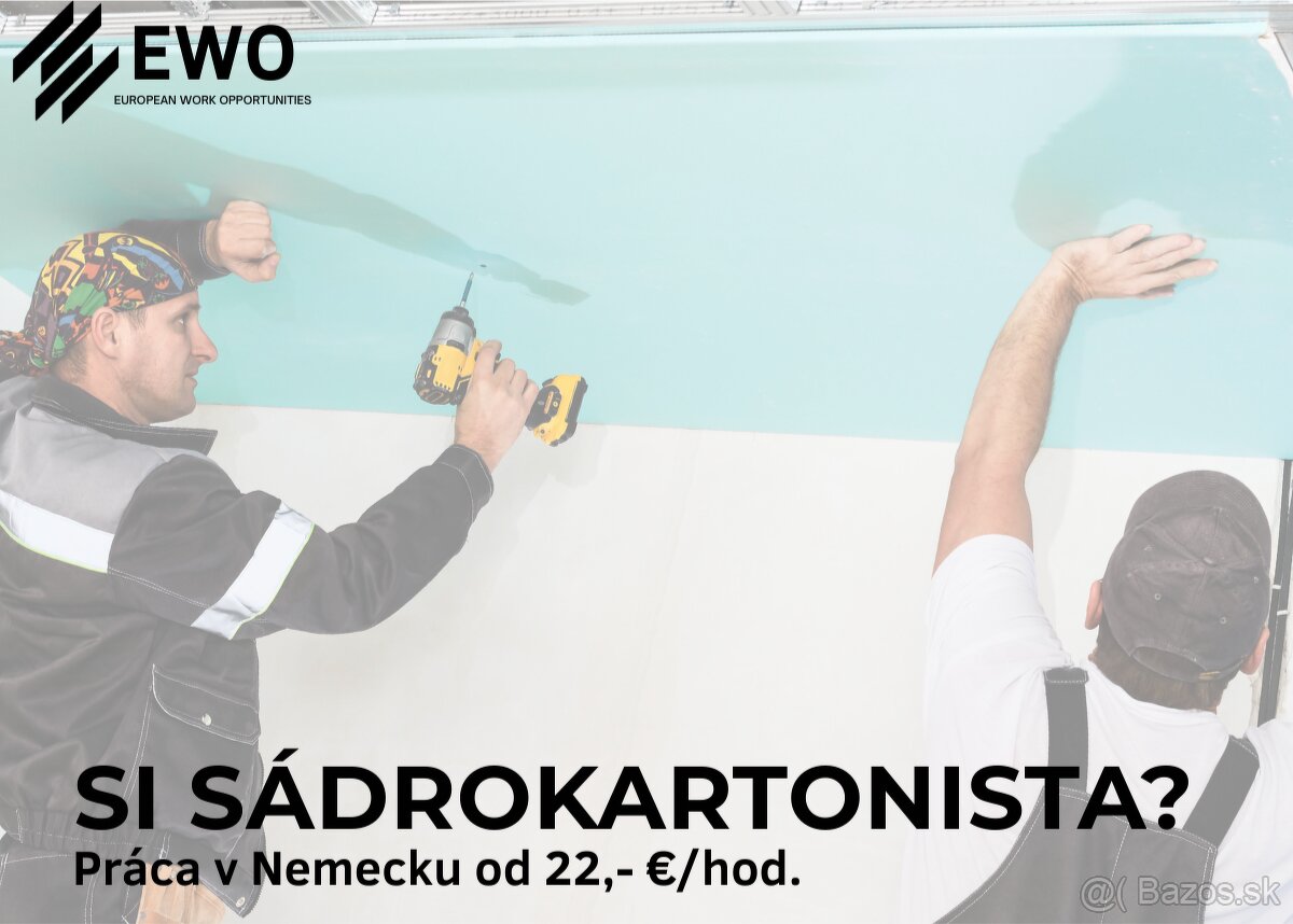 Sádrokartonista - Nemecko - od 22,-€ / hod