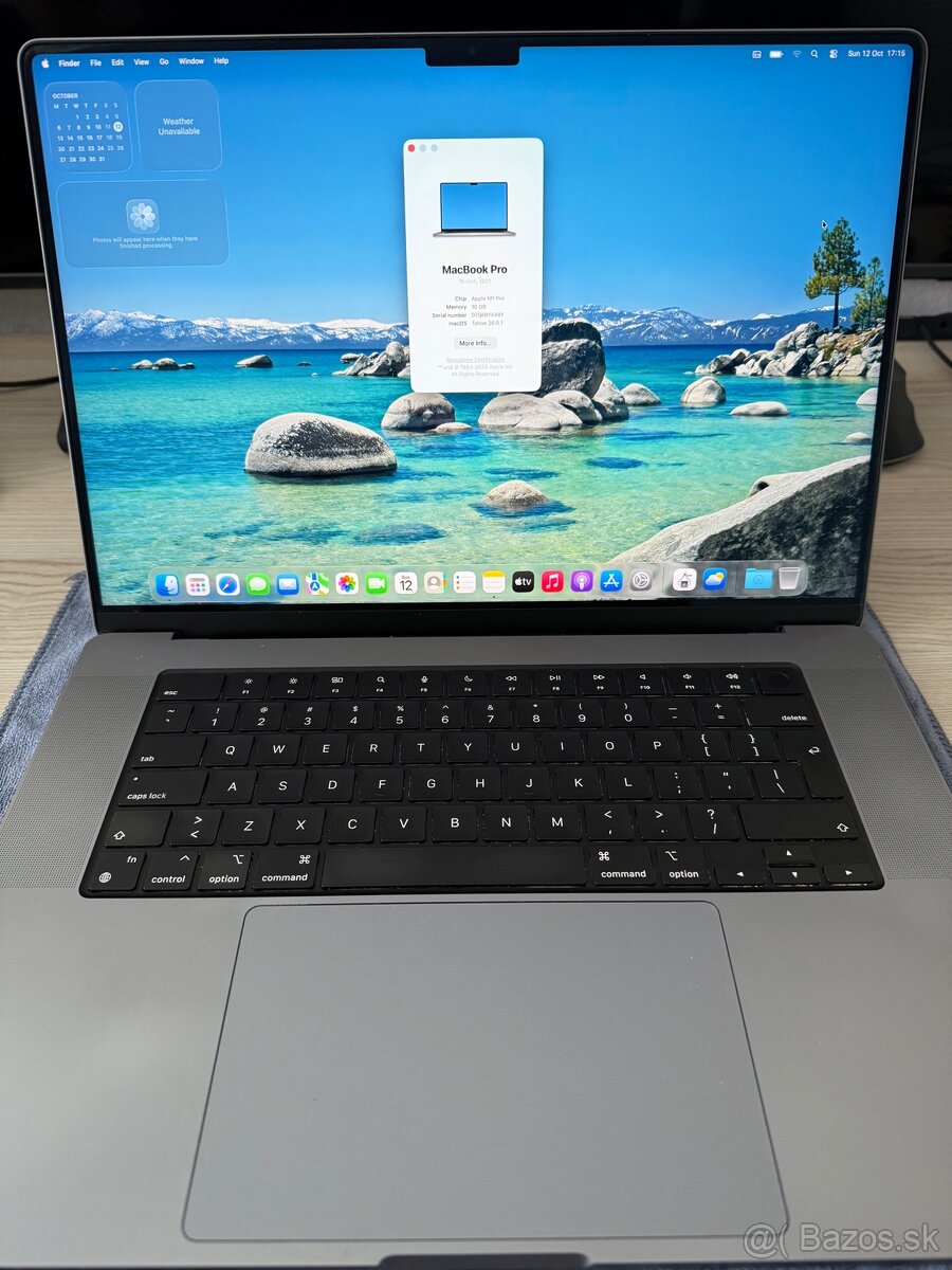 MacBook Pro 16” 2021 M1 chip  A2485 16GB/512GB - 100% stav