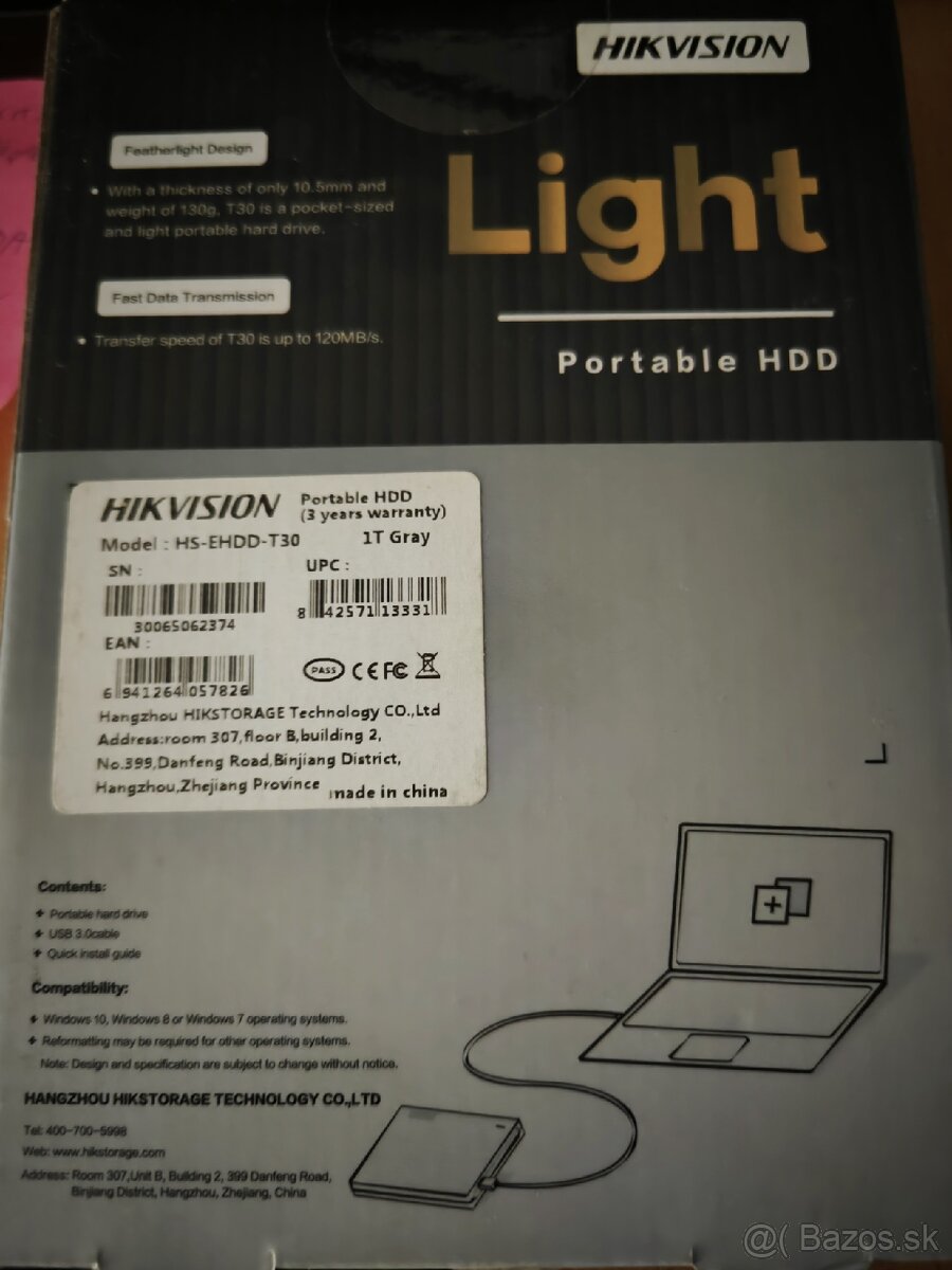 Predám externý harddisk 1TB, USB 3.0