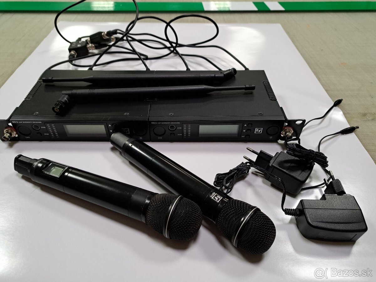2ks electrovoice bezdrôt UHF + hlavy 2ksND76 + 1ks RE420