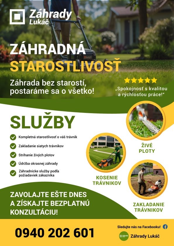 Záhradná starostlivosť – kosenie, údržba, živé ploty