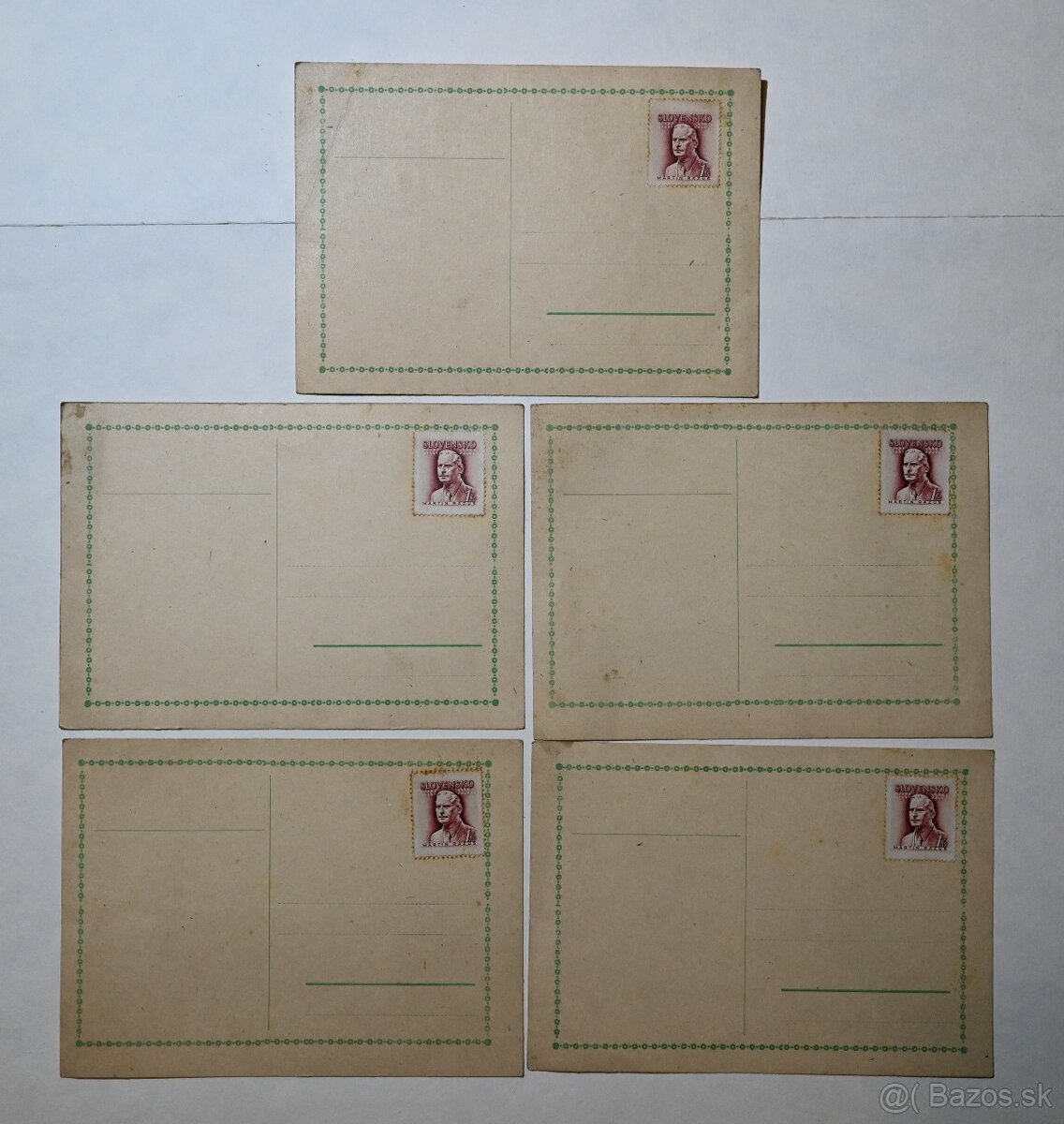 Poštové lístky SLOVENSKÝ Štát 5X