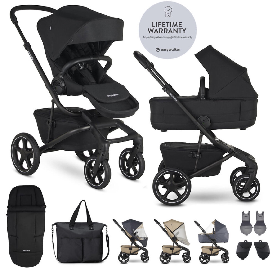 Easywalker Jimmey Pepper Black XXL set