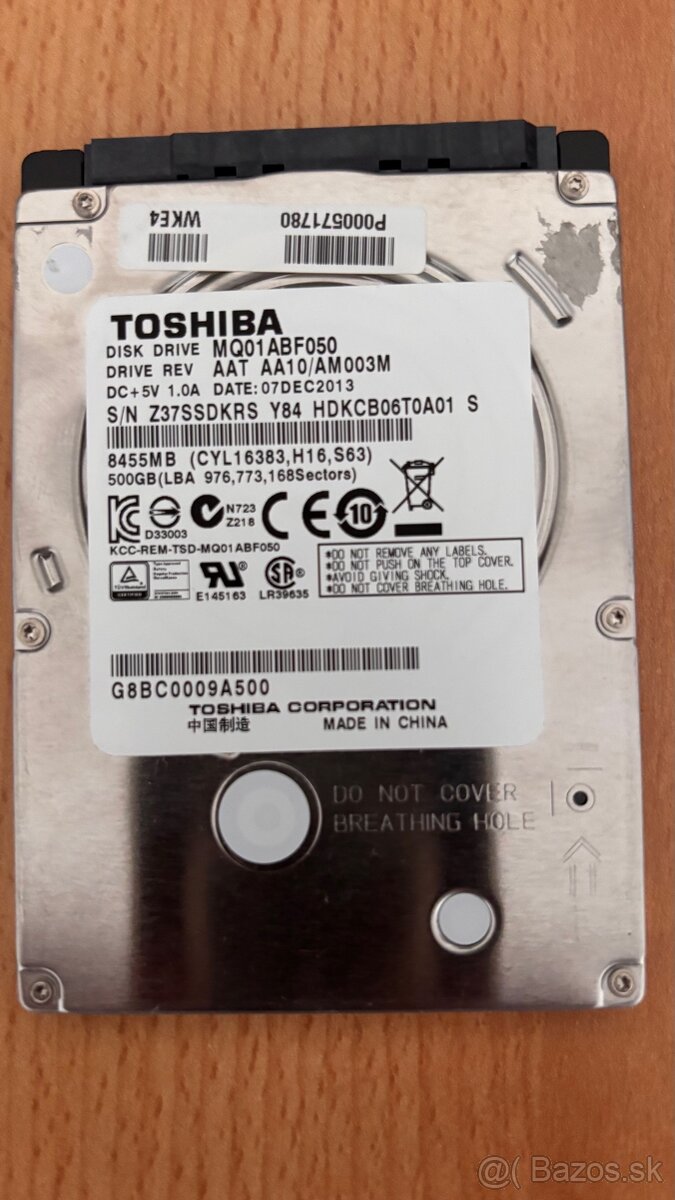 2,5” HDD Toshiba 500GB