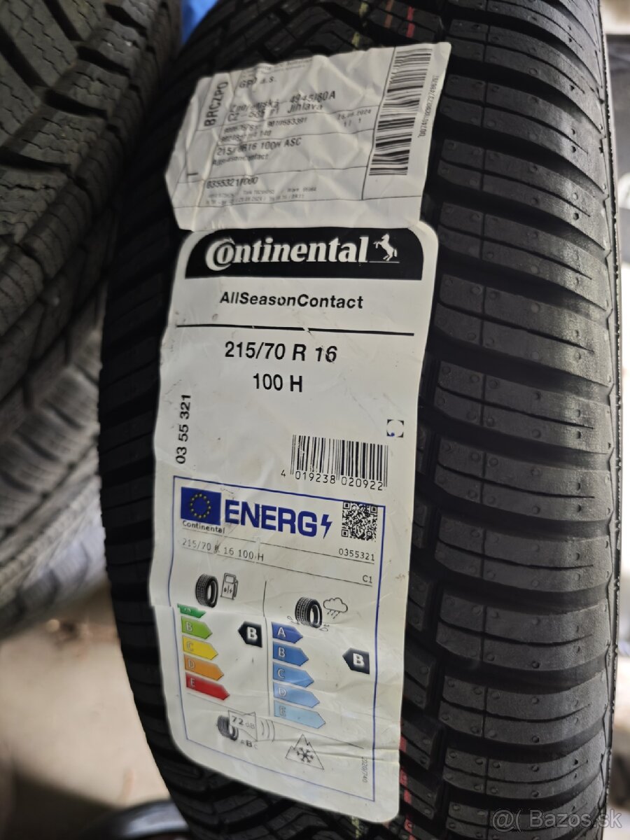 Pneumatiky Continental AllSeasonContact 215/70 R16 100H