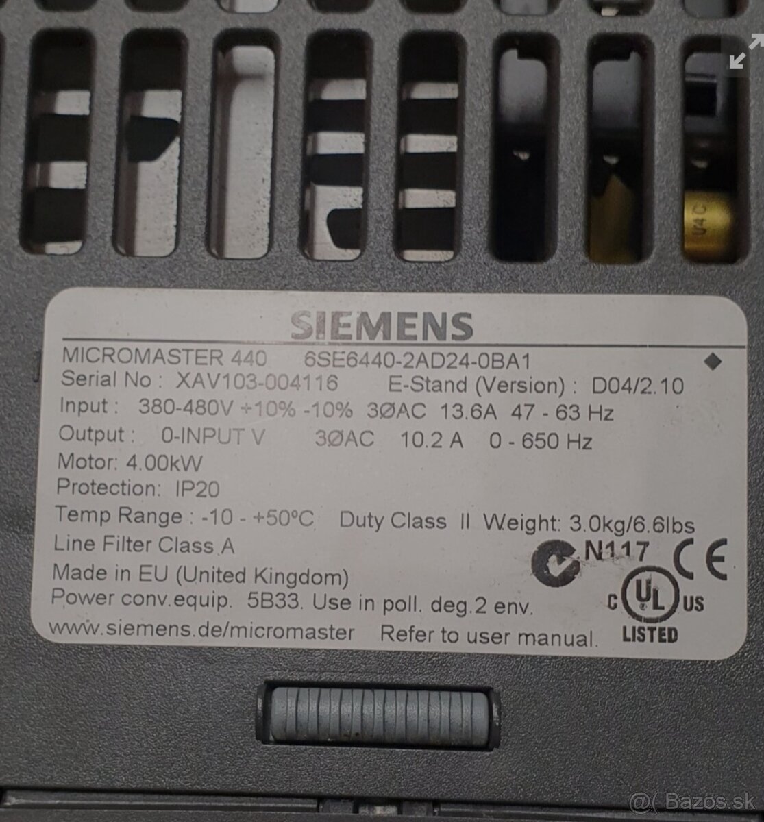 SIEMENS Micromaster 440 4KW + video