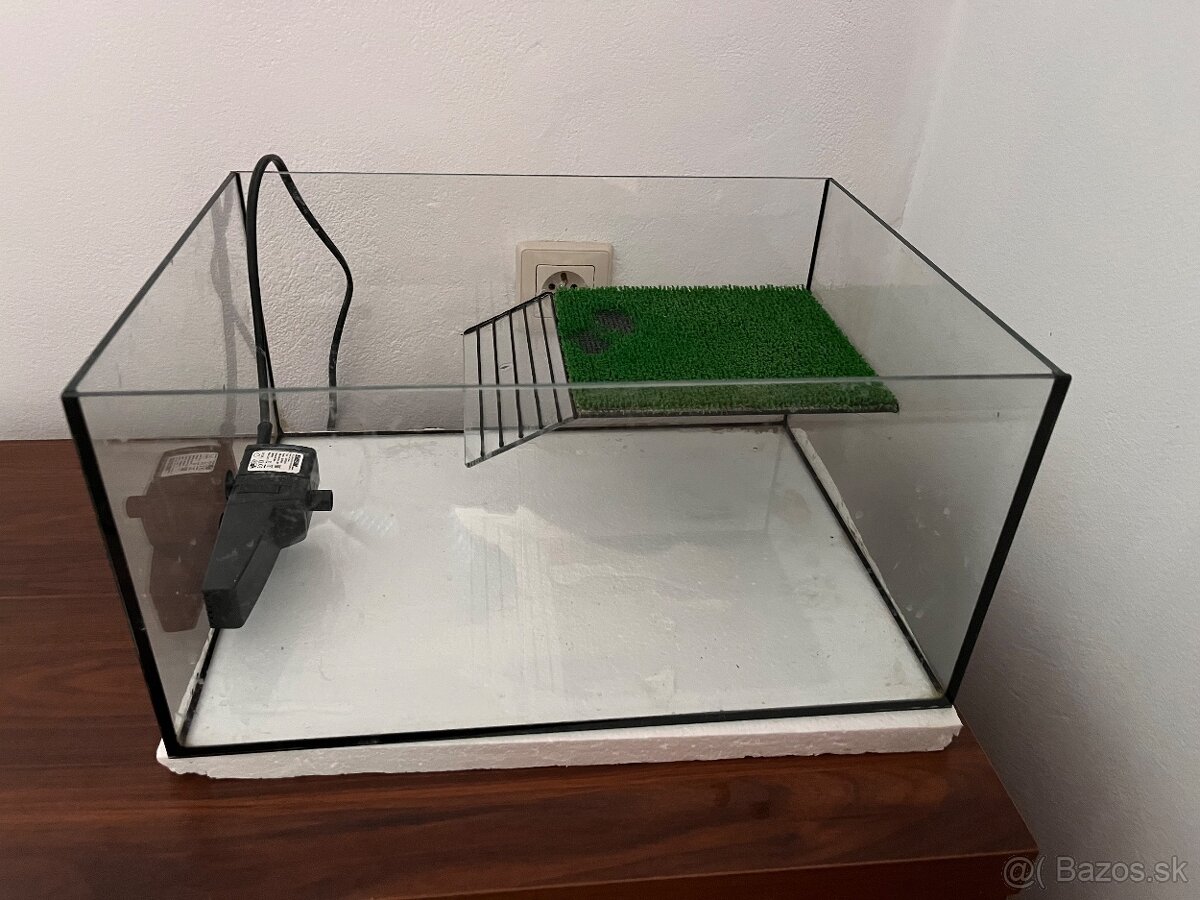 Predám akvárium + filter pre vodnú korytnačku
