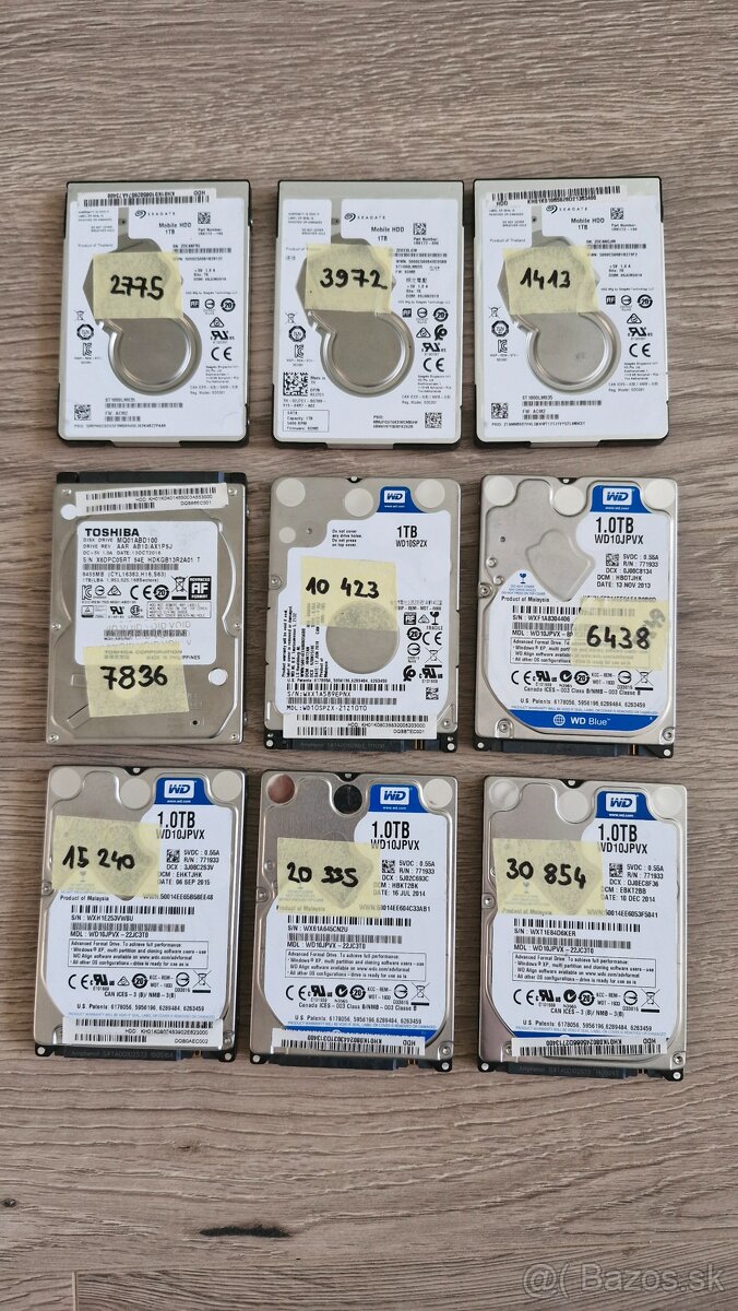 2,5'' 500GB 1TB WD Seagate HDD