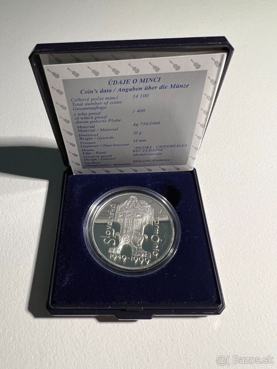 Minca 200 Sk/1999 - Slovenská filharmónia - 50. výročie zalo
