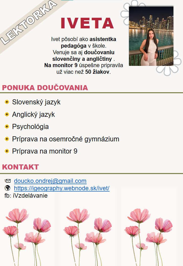 Doučovanie slovenský jazyk