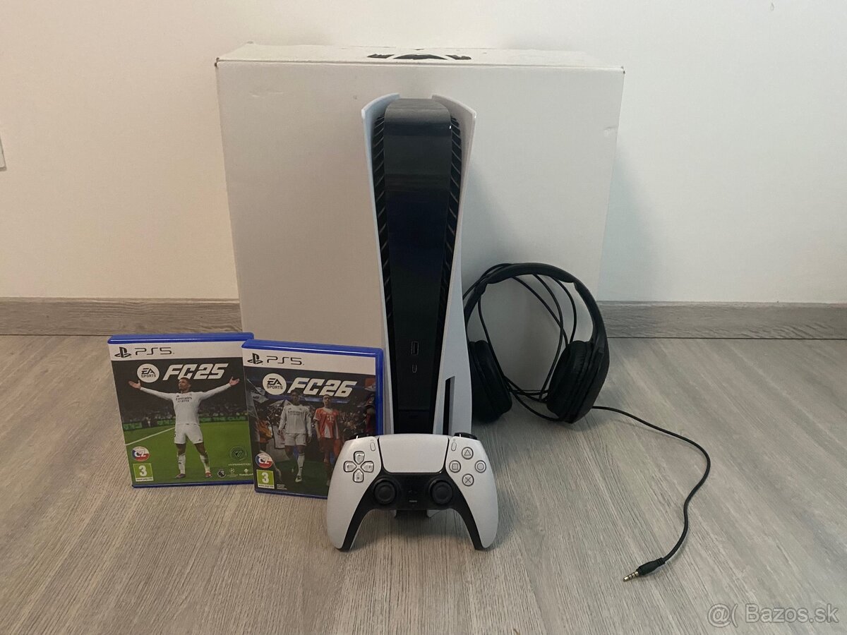 PlayStation 5 (disková verzia) – komplet balenie + hry