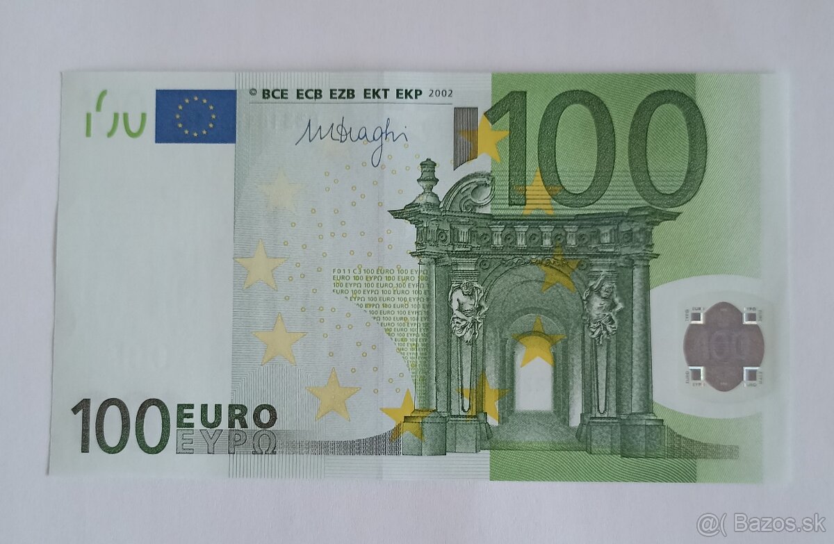100 eurové bankovky UNC 2002