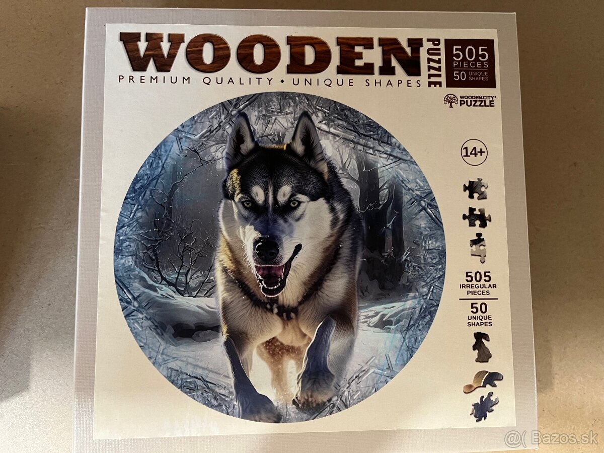 Drevené puzzne Vlk 500 dielikov