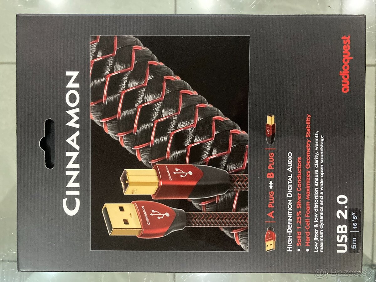 Kábel AUDIOQUEST USB 2.0 A Plug - B Plug Digital audio 5m