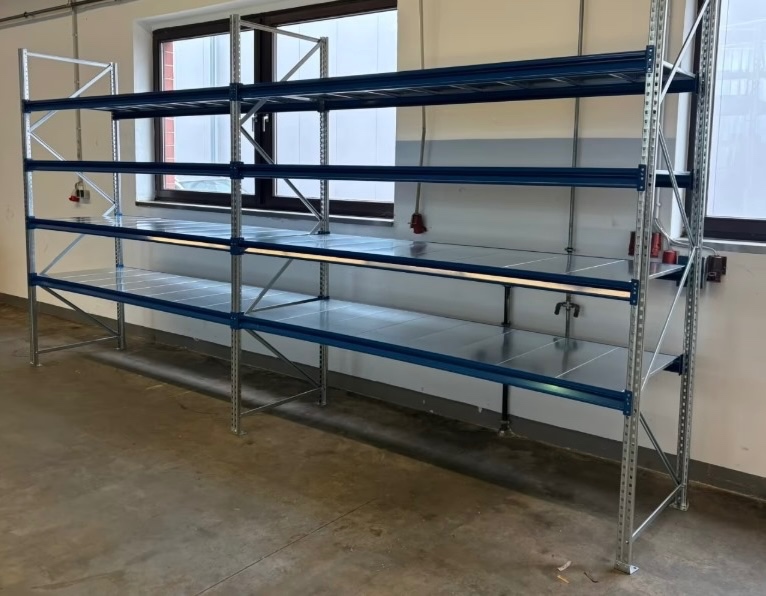 Kovový policovy regál, priemyselný profi nosnosť 450kg