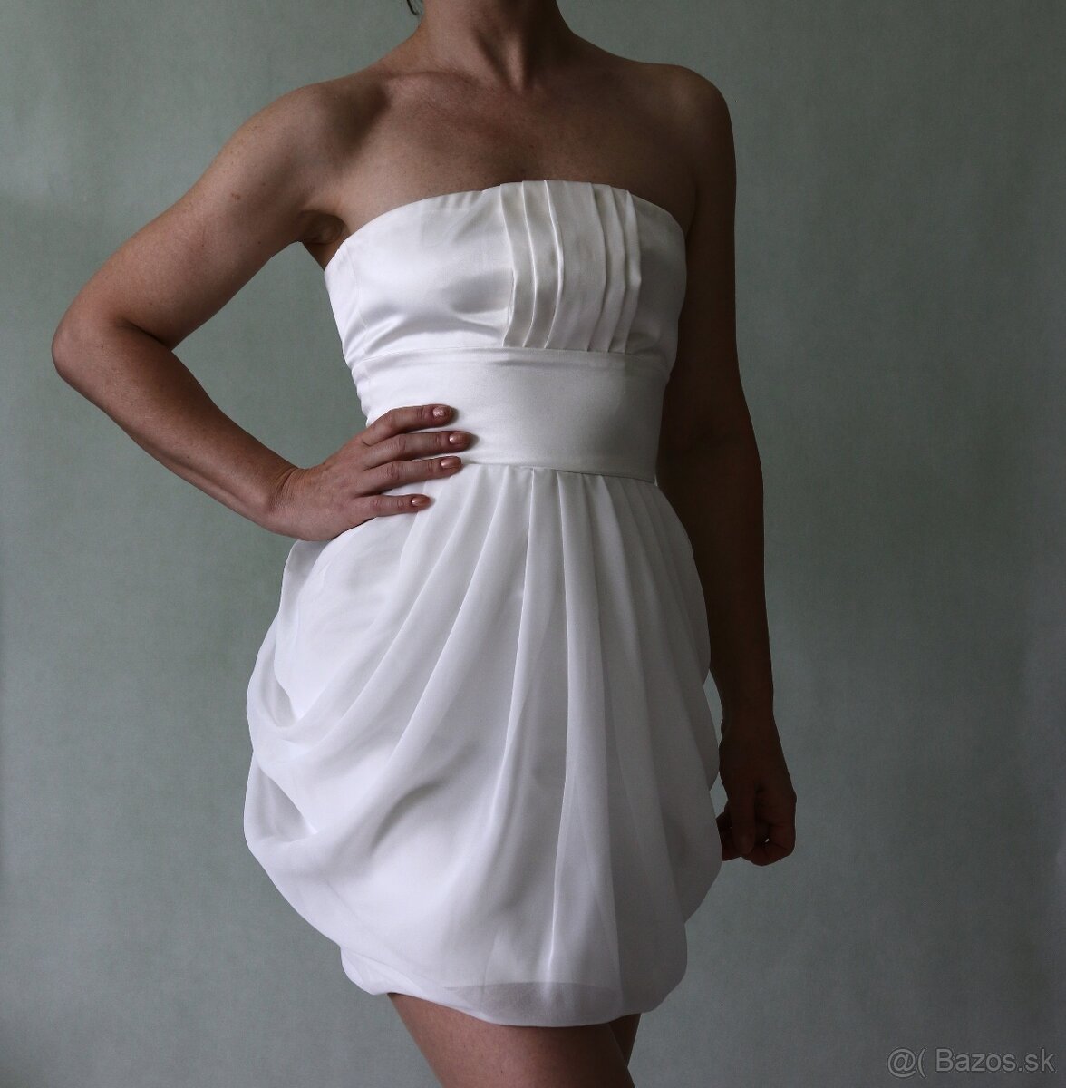 Korzetové šaty satén a šifón I Love Link veľ.32