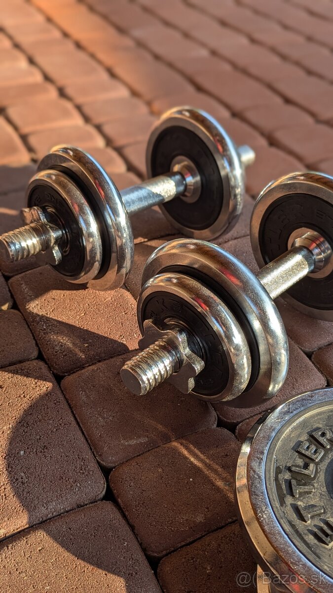 🏋️♂️ Jednoručné činky Kettler – 2×20 kg (nemecká kvalita)