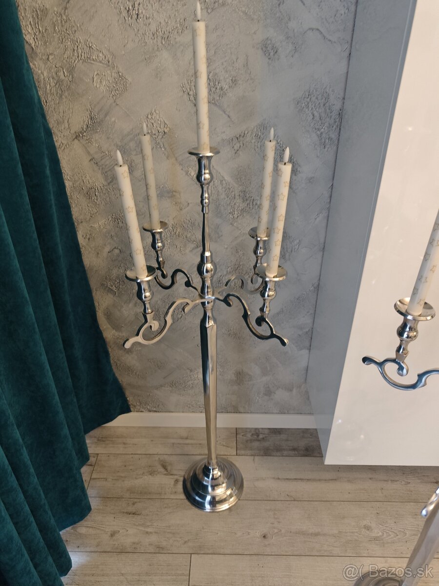 Svietniky 2ks strieborné 100cm