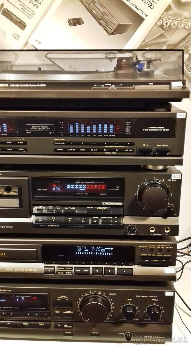 Zostava TECHNICS B02 gramofon, equalizer, deck, CD, receiver